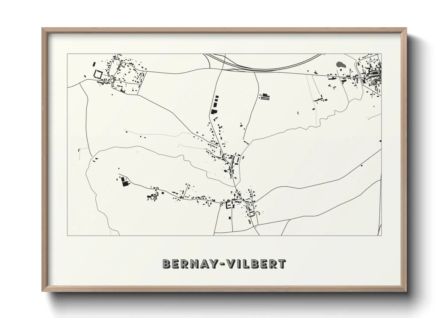 Une affiche de carte sur Bernay-Vilbert
