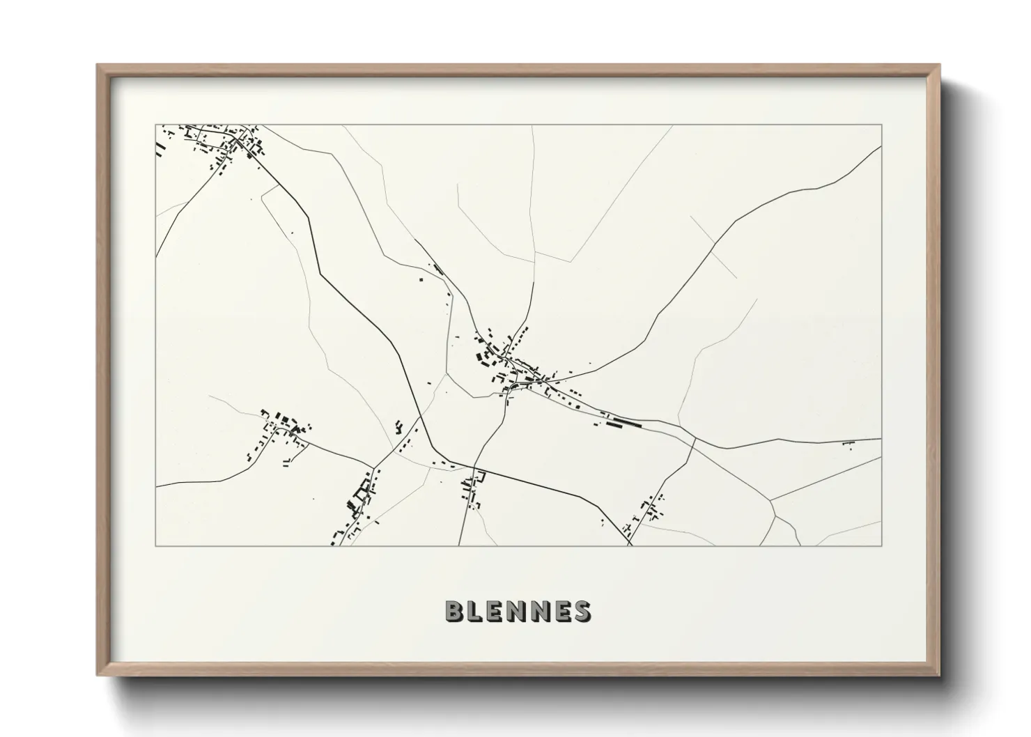 Une affiche de carte sur Blennes