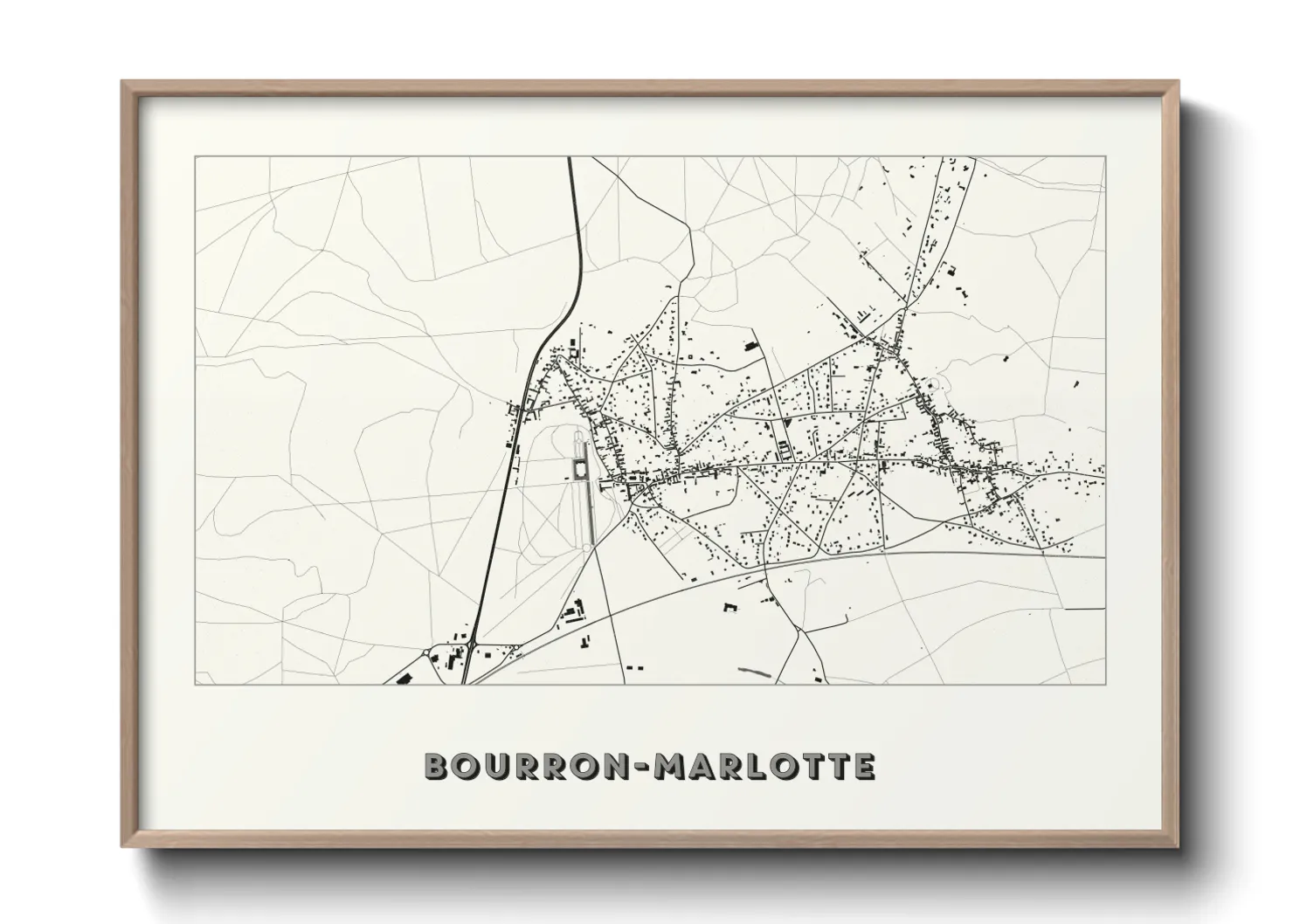 Une affiche de carte sur Bourron-Marlotte