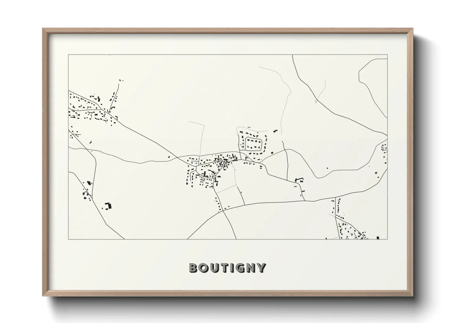 Une affiche de carte sur Boutigny