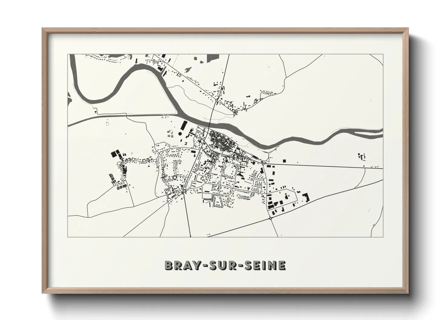 Une affiche de carte sur Bray-sur-Seine