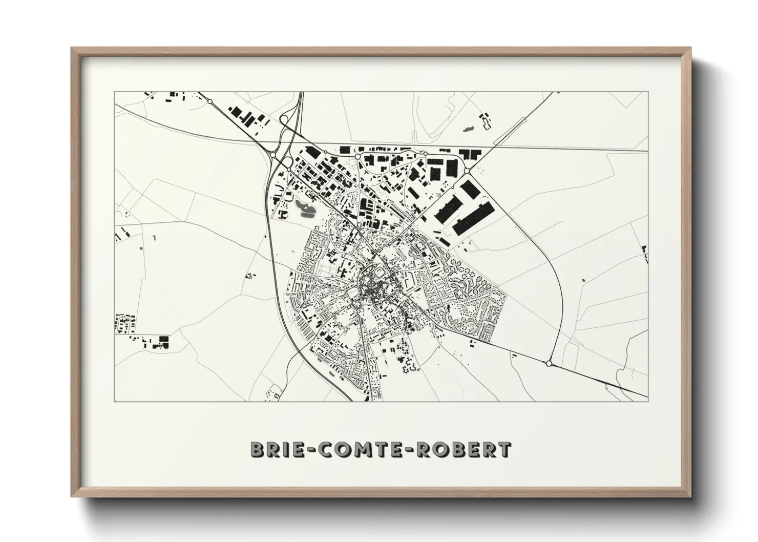 Une affiche de carte sur Brie-Comte-Robert