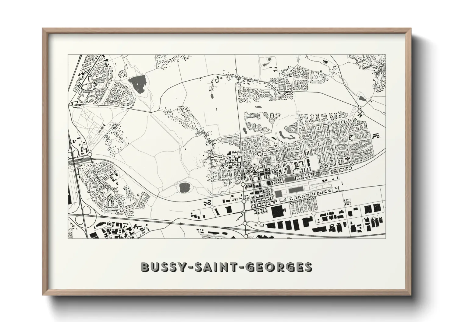 Une affiche de carte sur Bussy-Saint-Georges