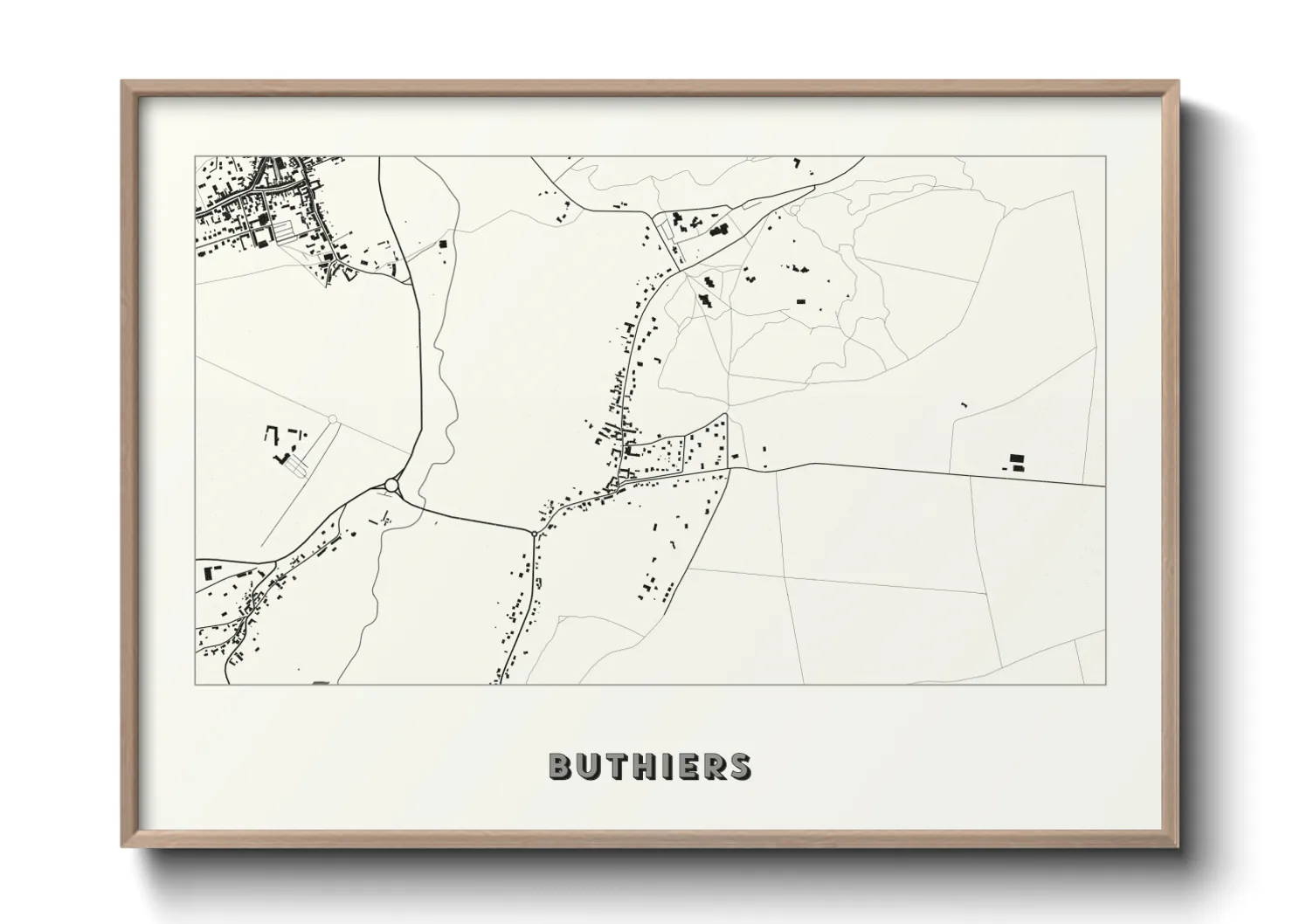 Une affiche de carte sur Buthiers