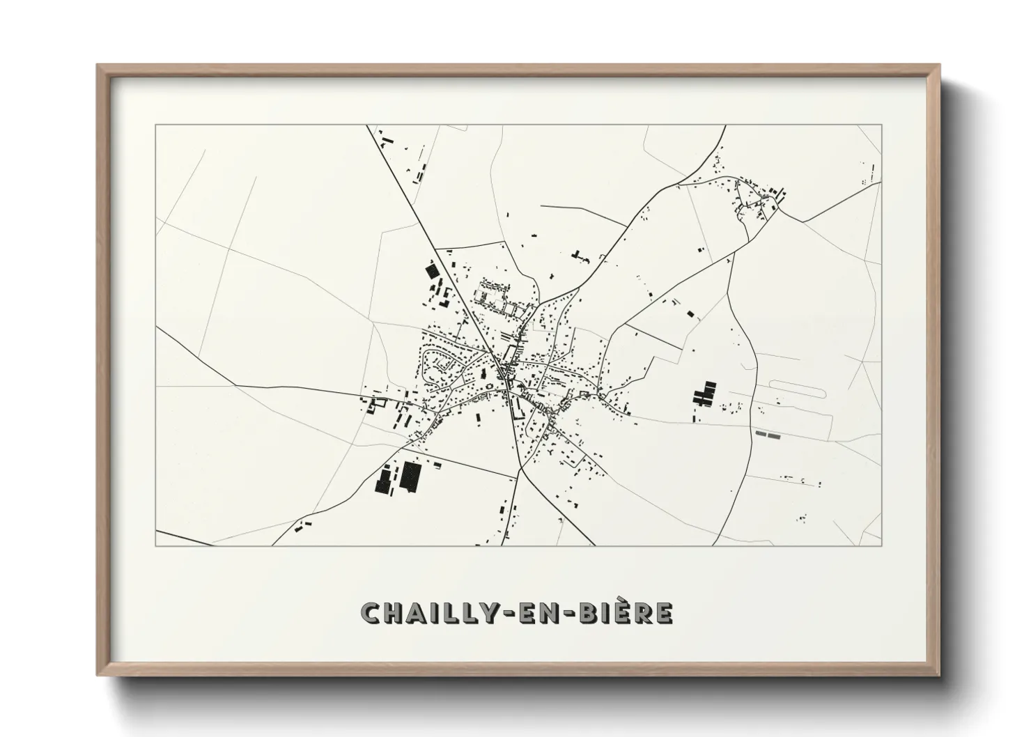 Une affiche de carte sur Chailly-en-Bière