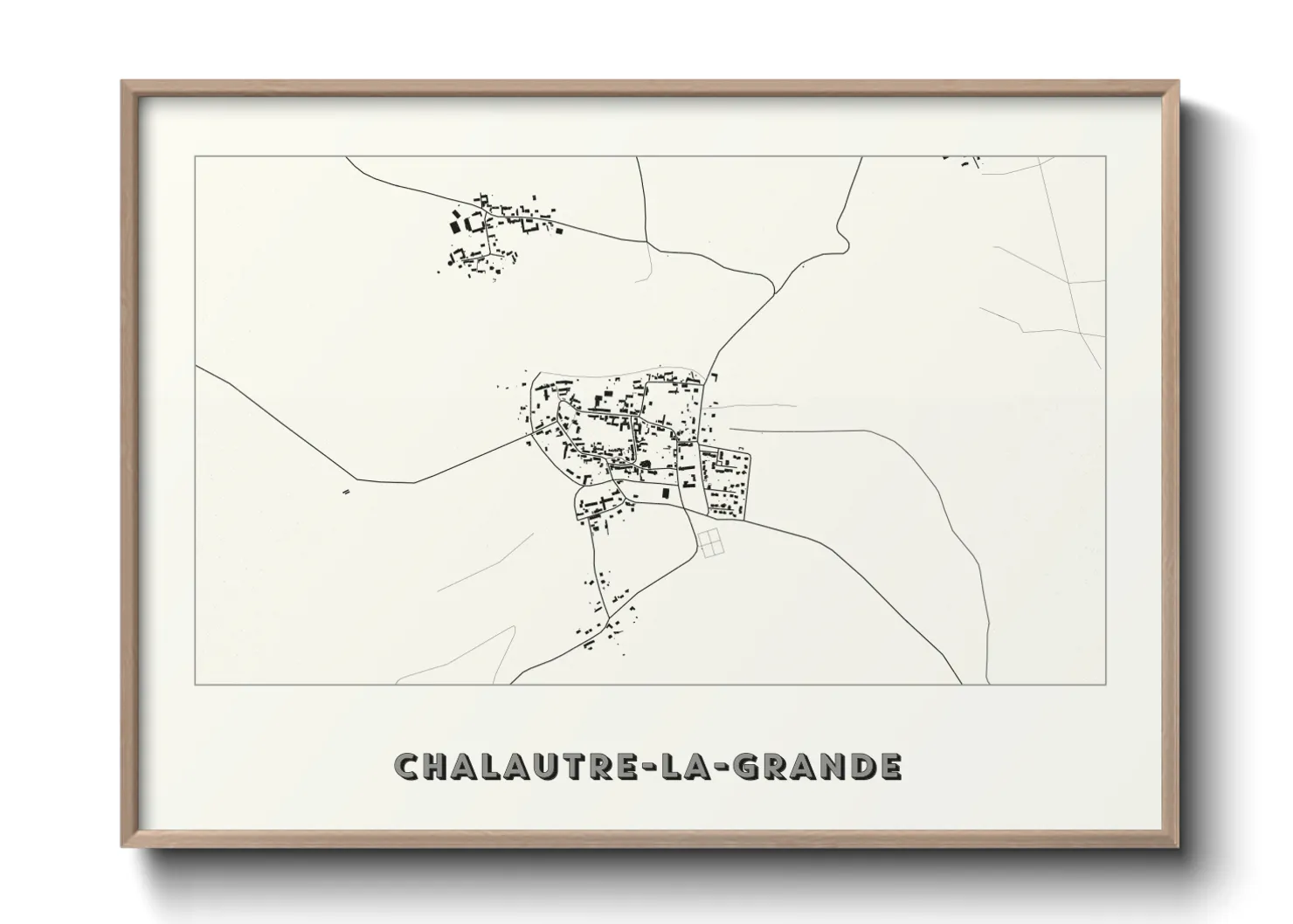 Une affiche de carte sur Chalautre-la-Grande
