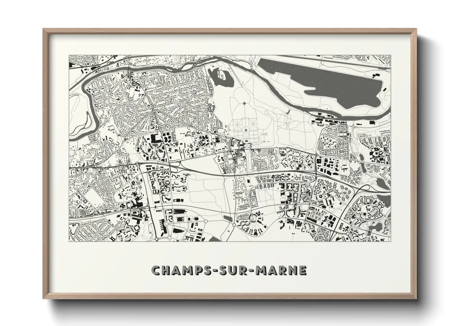 Une affiche de carte sur Champs-sur-Marne
