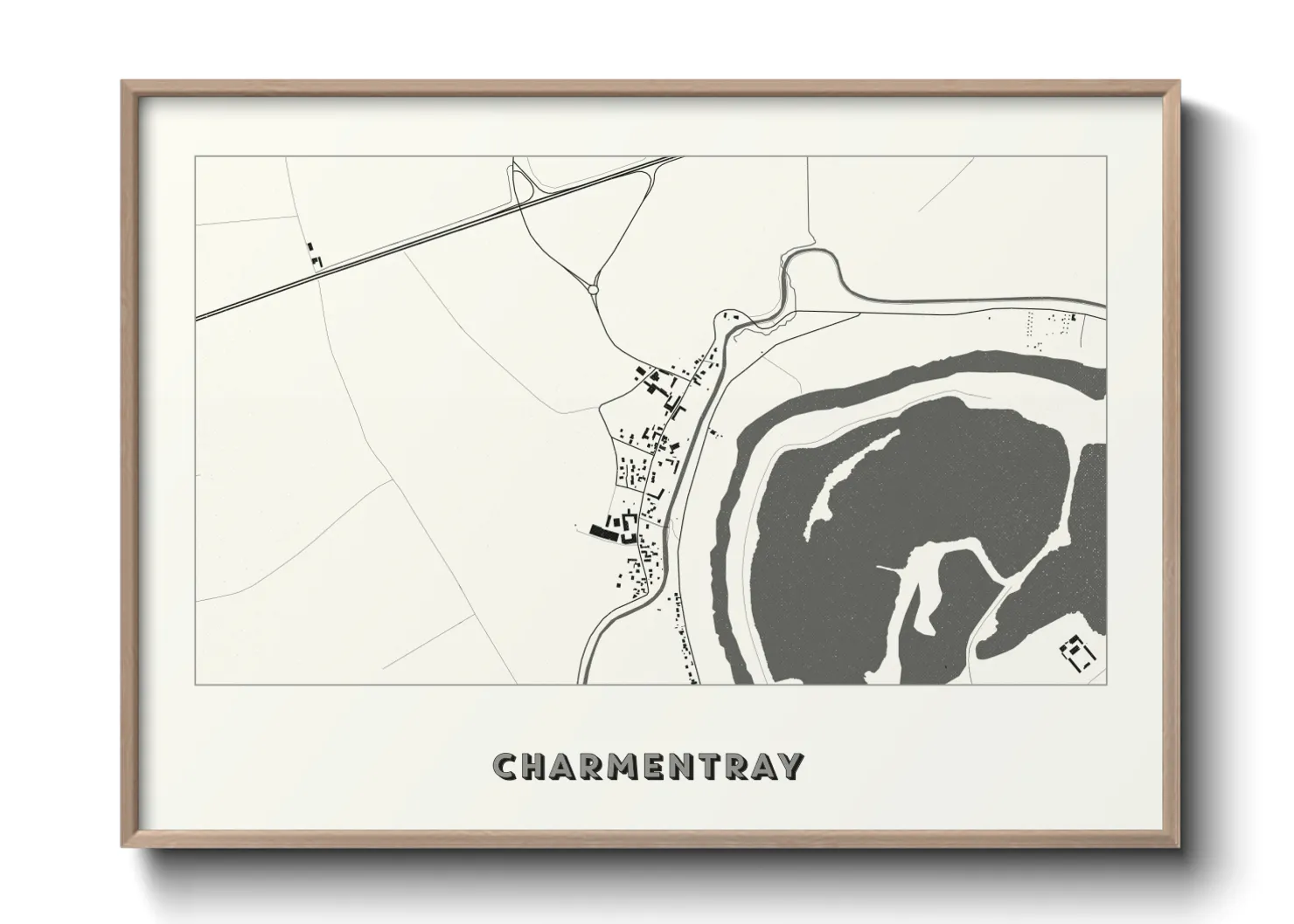 Une affiche de carte sur Charmentray