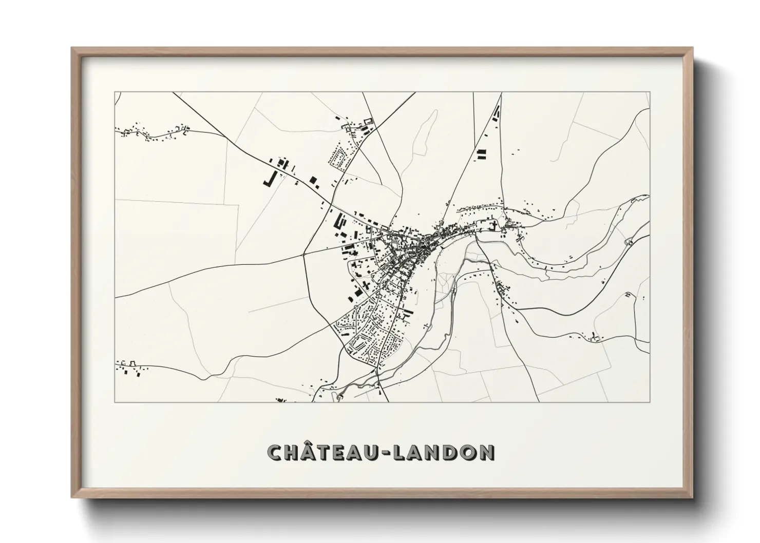 Une affiche de carte sur Château-Landon