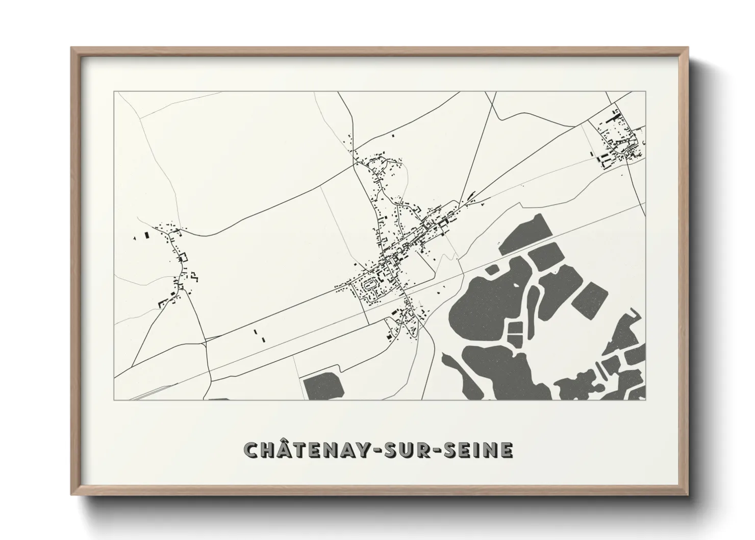 Une affiche de carte sur Châtenay-sur-Seine
