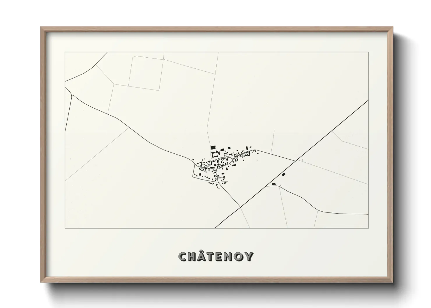 Une affiche de carte sur Châtenoy