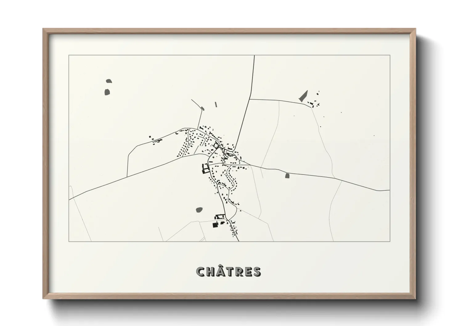 Une affiche de carte sur Châtres