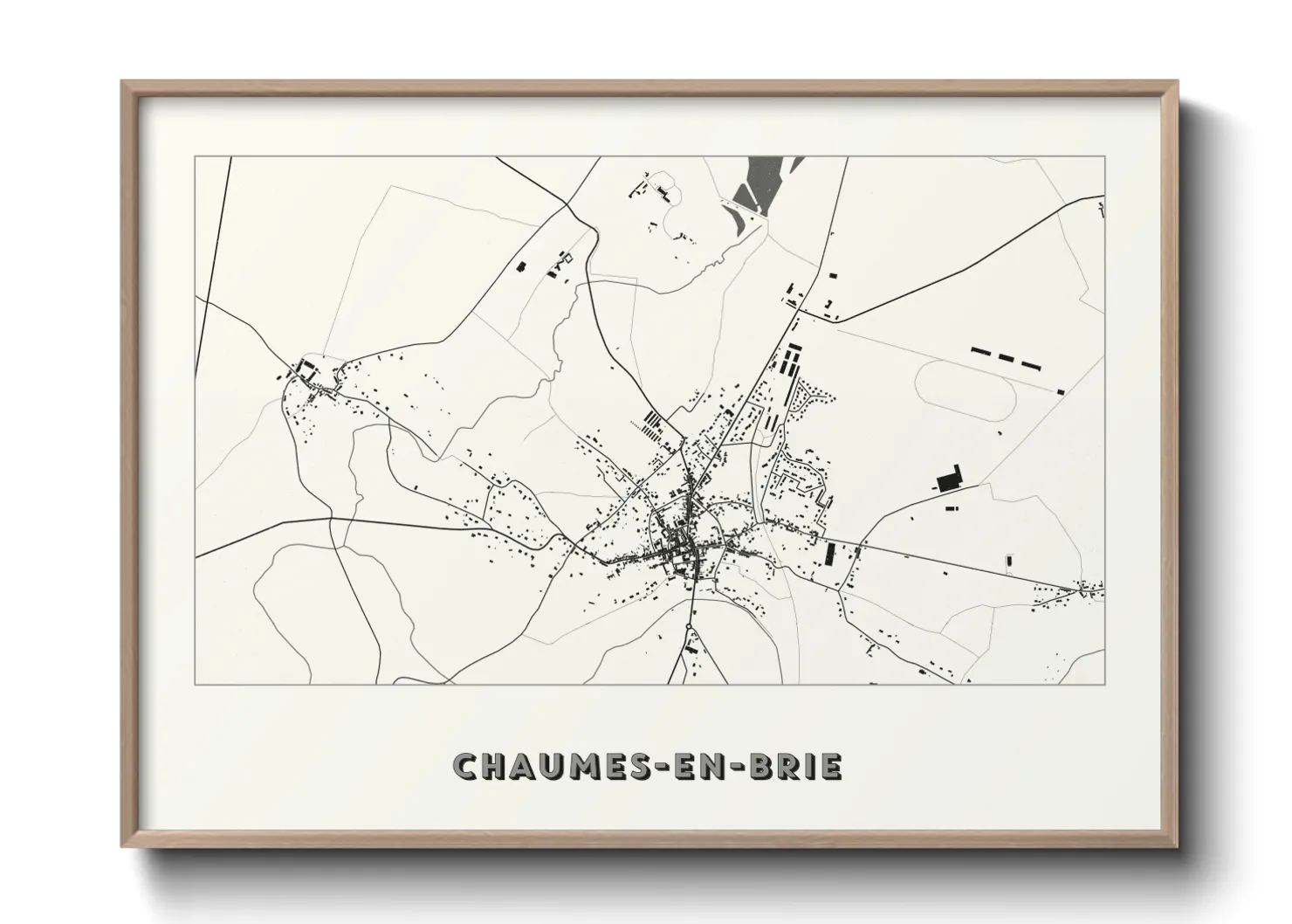 Une affiche de carte sur Chaumes-en-Brie