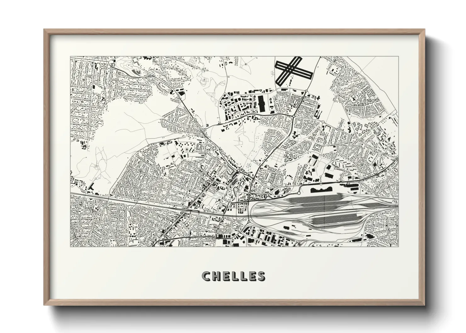 Une affiche de carte sur Chelles