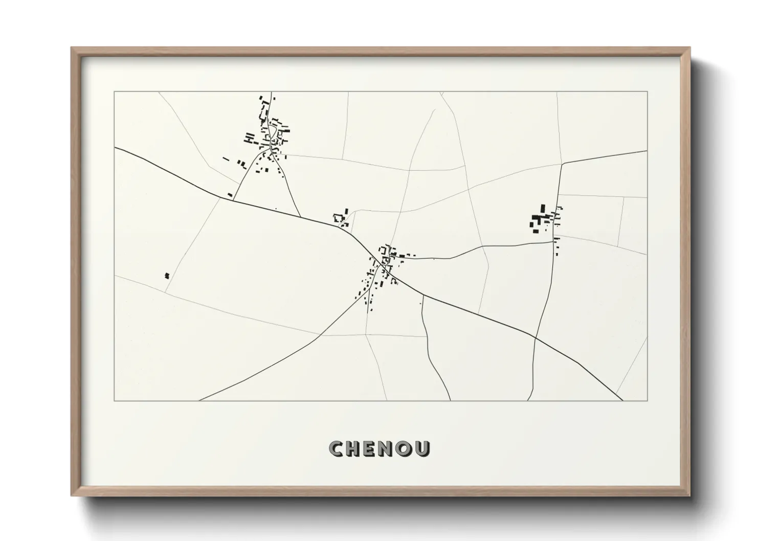 Une affiche de carte sur Chenou