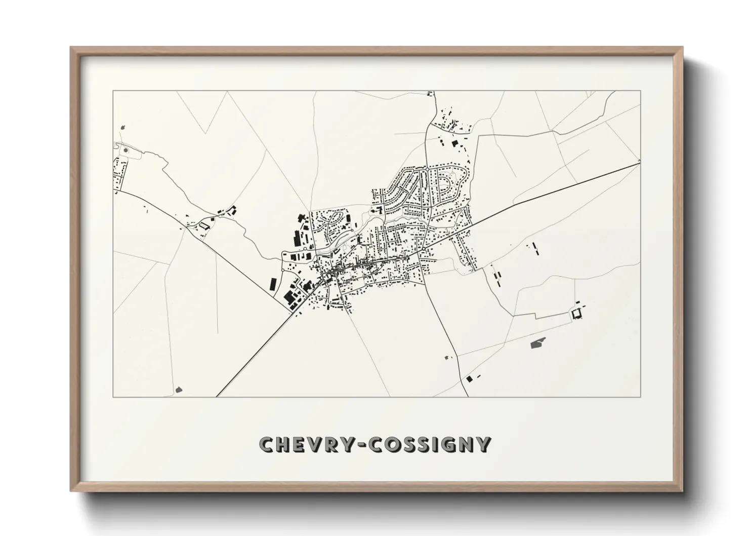 Une affiche de carte sur Chevry-Cossigny