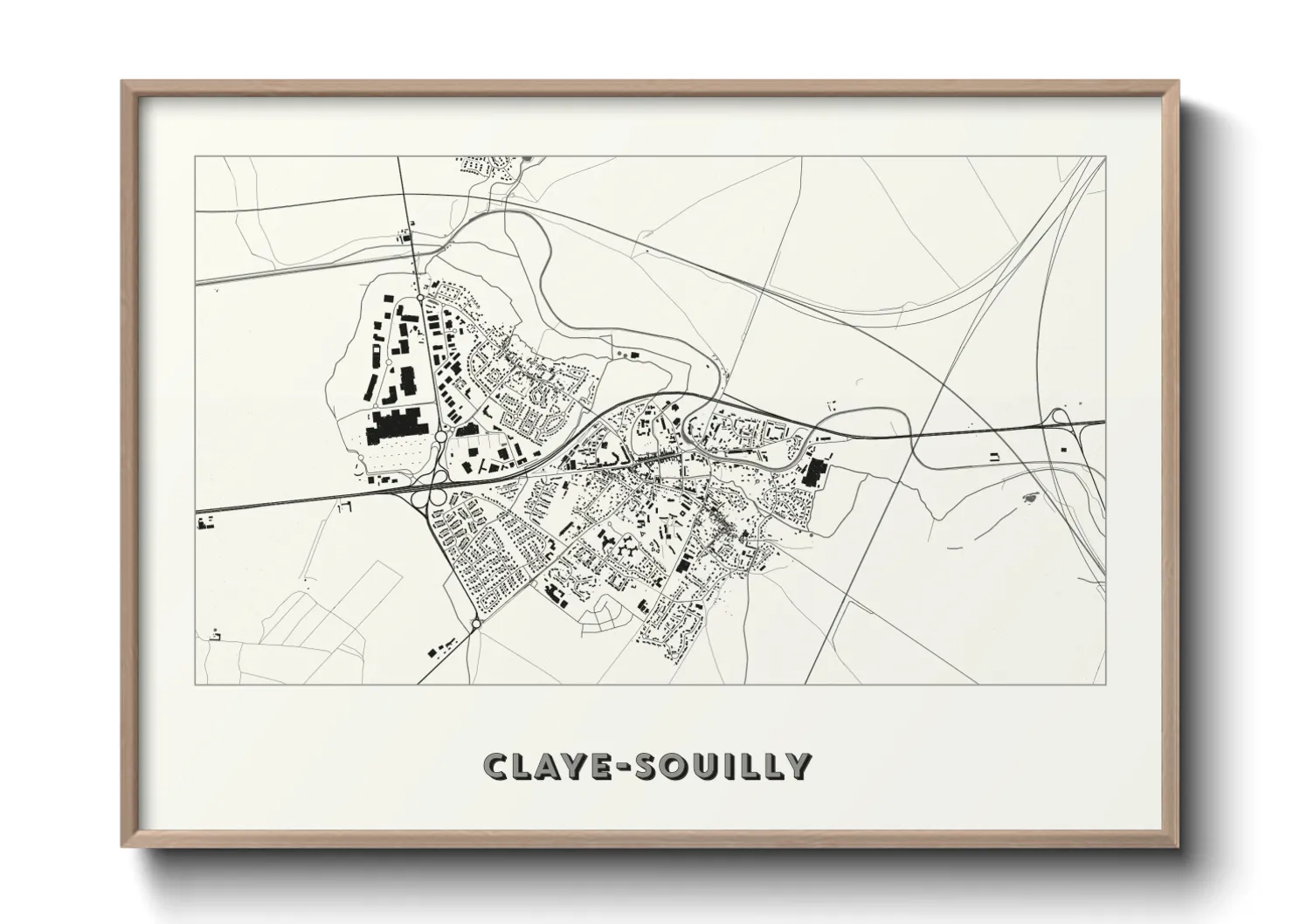 Une affiche de carte sur Claye-Souilly
