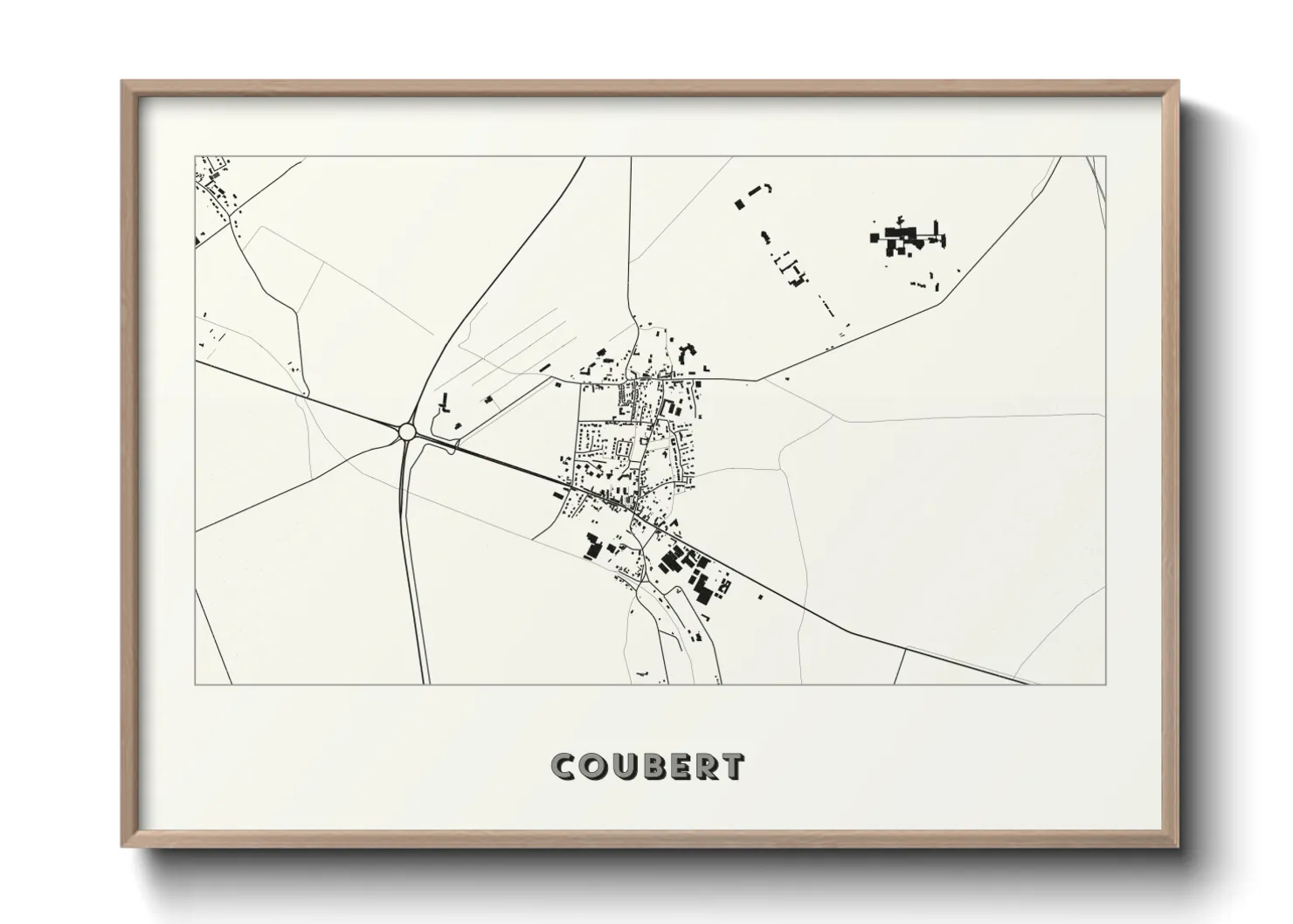 Une affiche de carte sur Coubert