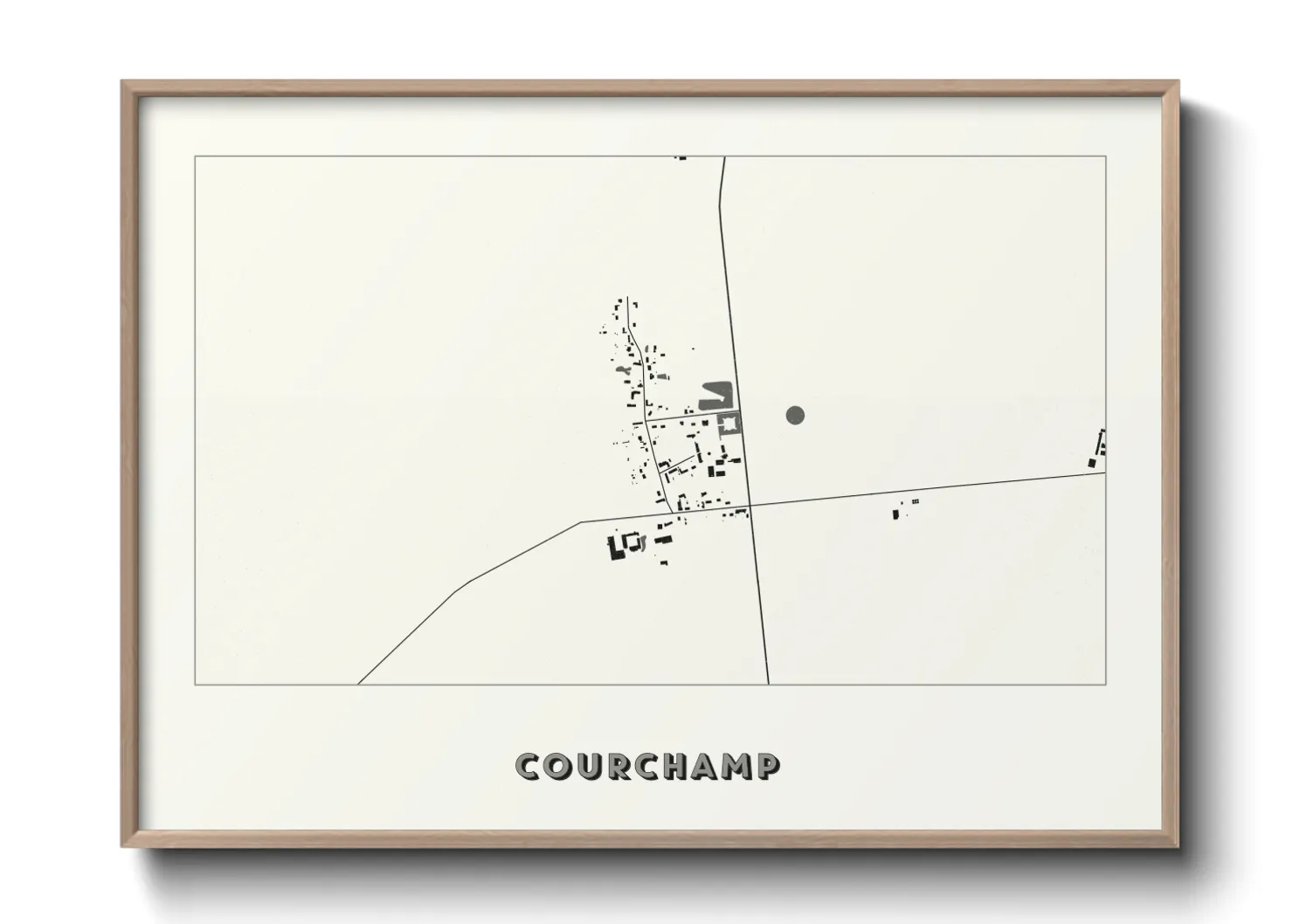 Une affiche de carte sur Courchamp