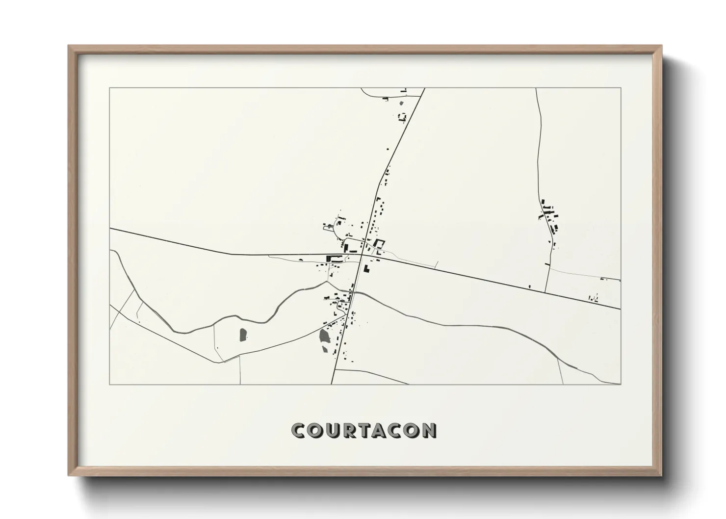 Une affiche de carte sur Courtacon