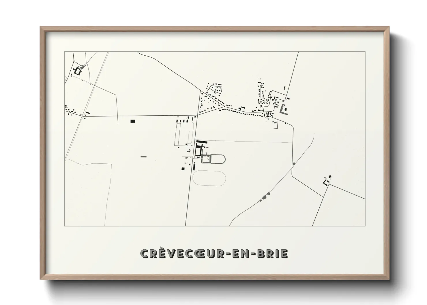 Une affiche de carte sur Crèvecœur-en-Brie