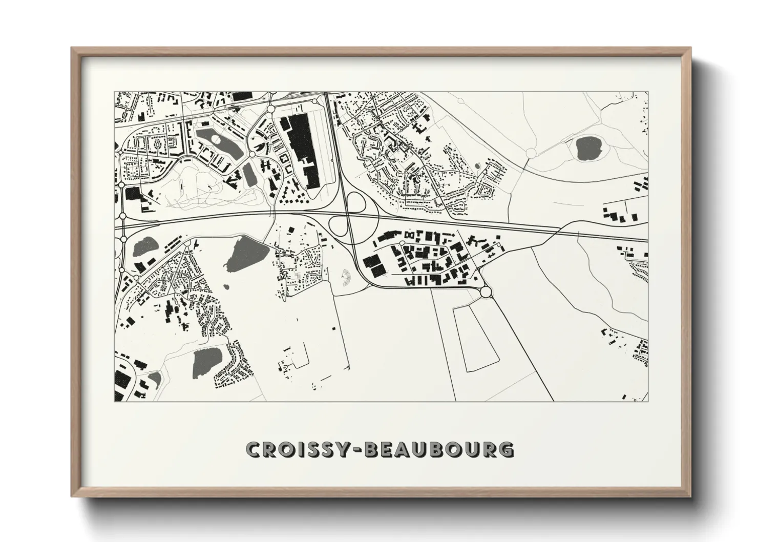 Une affiche de carte sur Croissy-Beaubourg