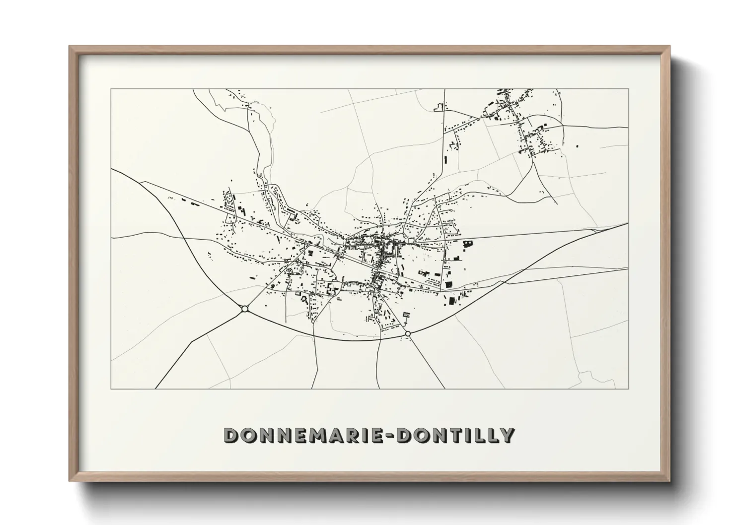 Une affiche de carte sur Donnemarie-Dontilly