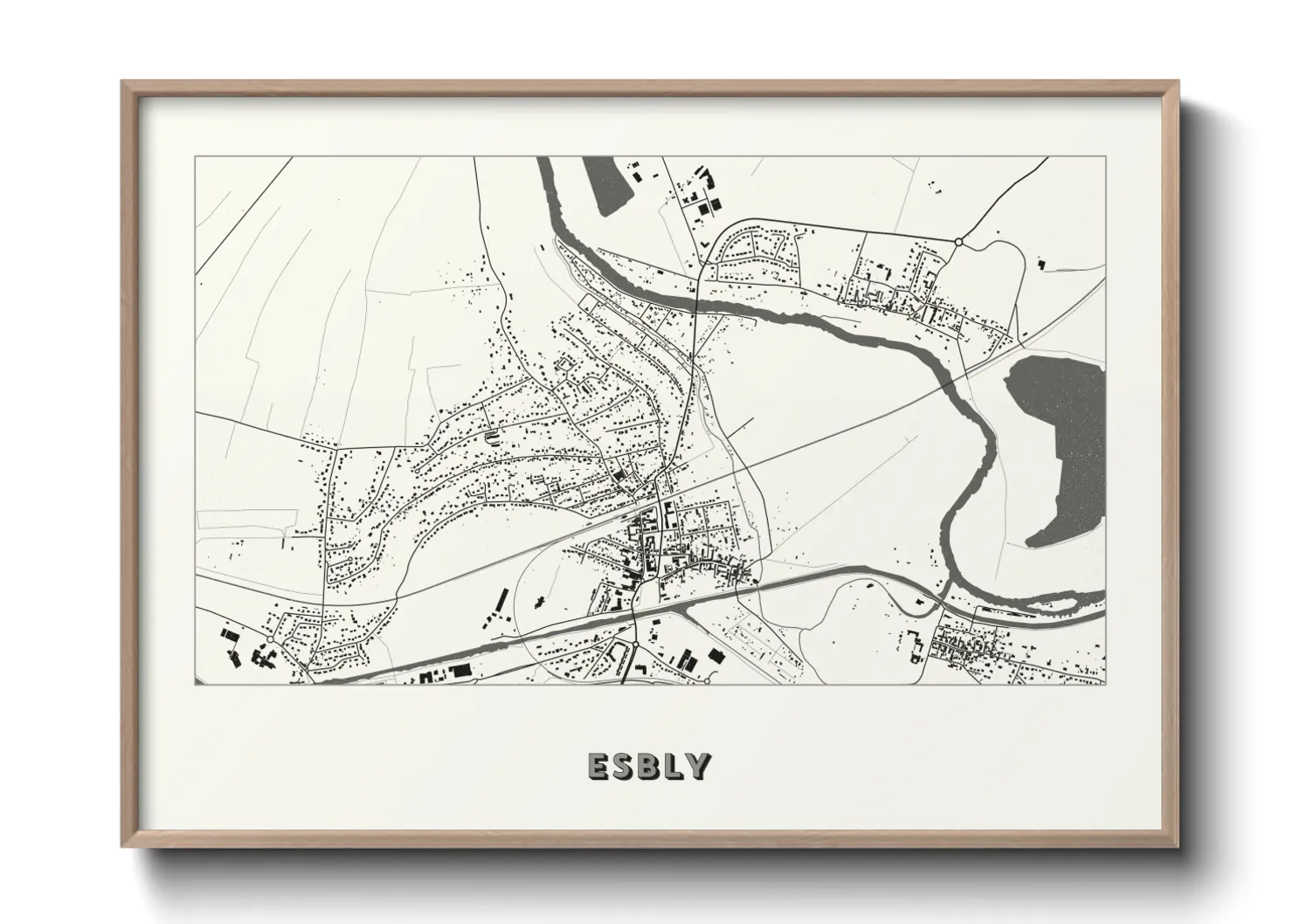 Une affiche de carte sur Esbly