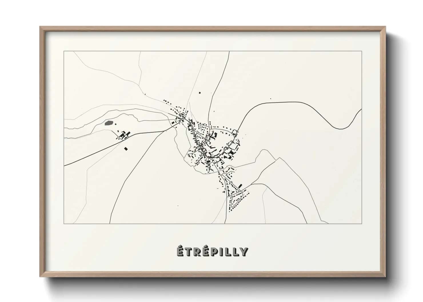 Une affiche de carte sur Étrépilly