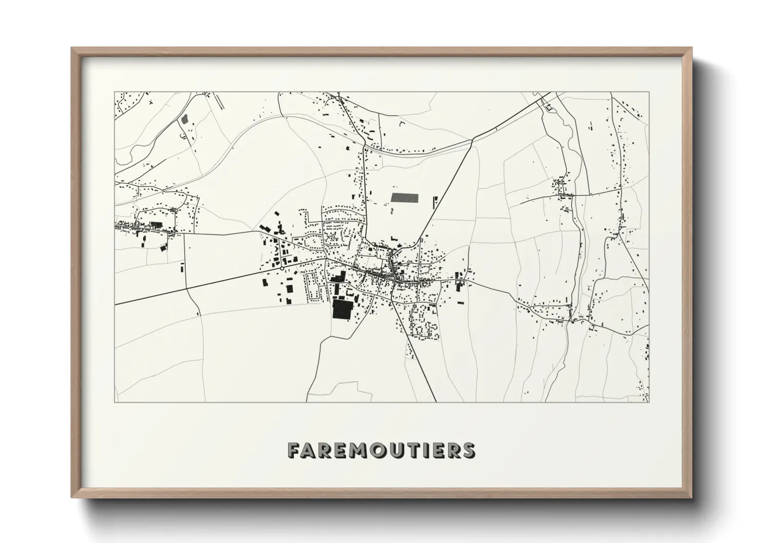 Une affiche de carte sur Faremoutiers