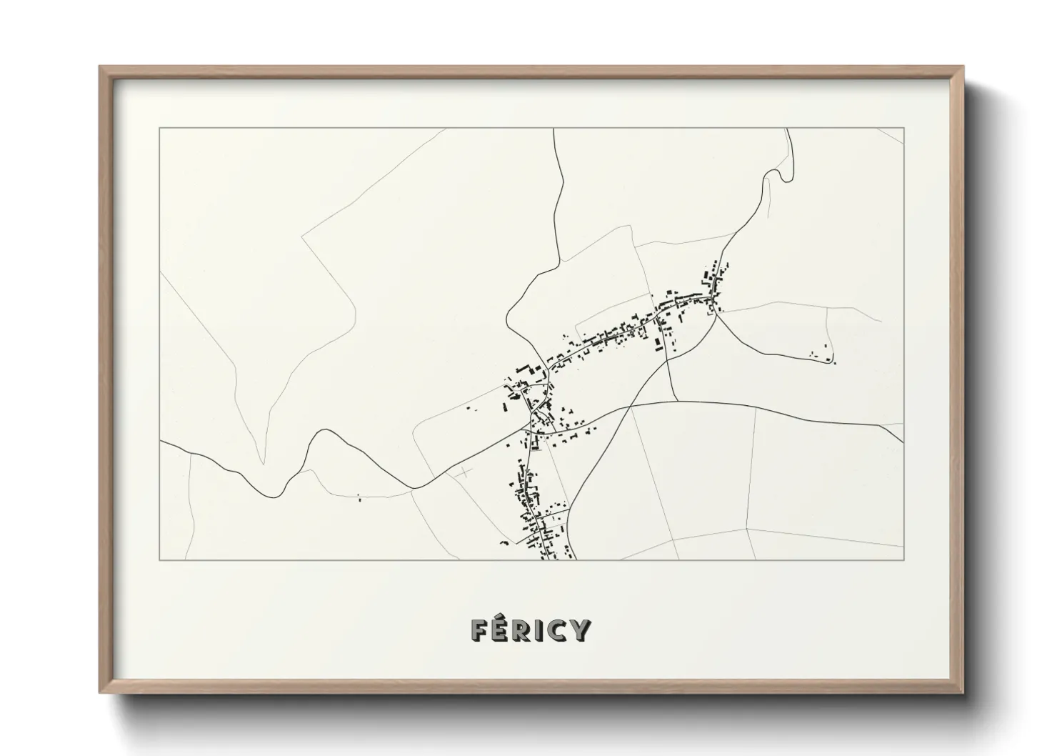 Une affiche de carte sur Féricy