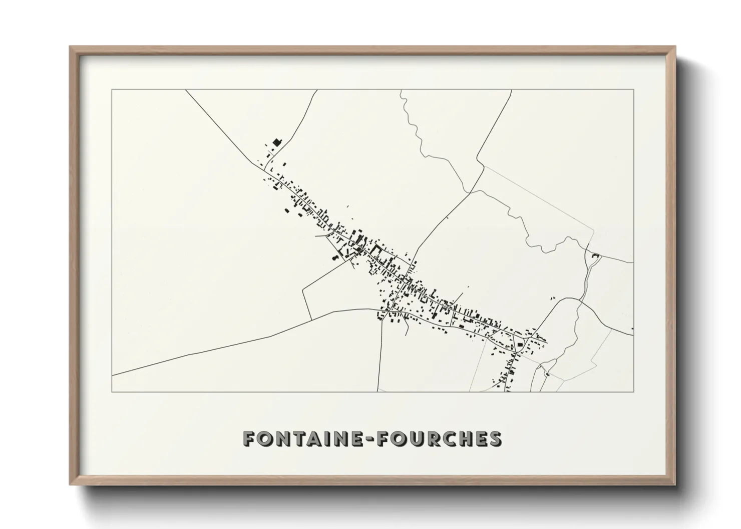 Une affiche de carte sur Fontaine-Fourches