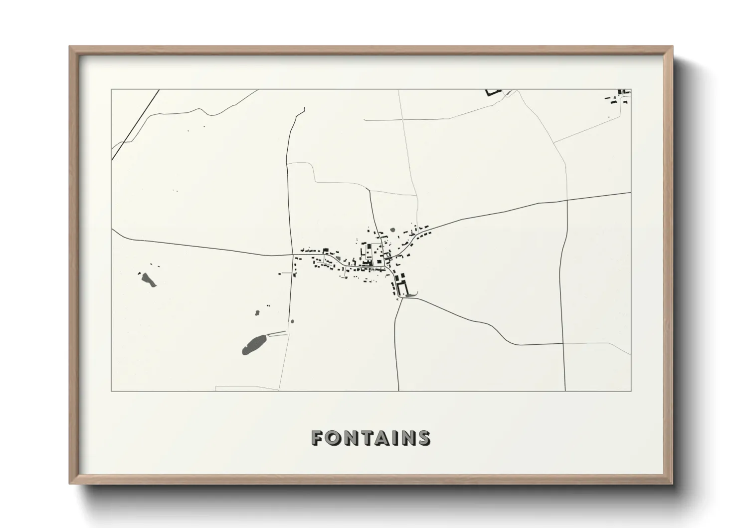 Une affiche de carte sur Fontains