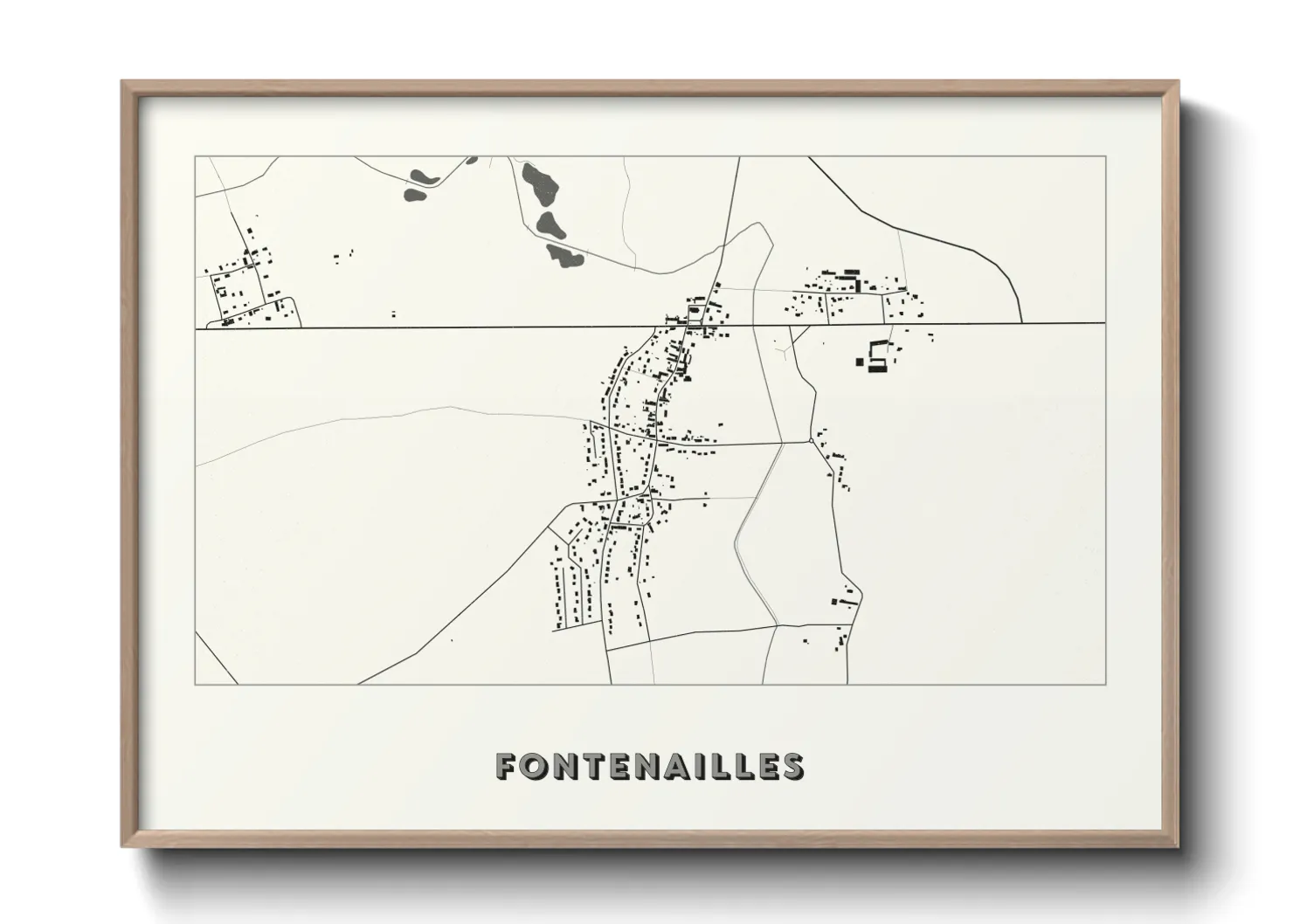 Une affiche de carte sur Fontenailles