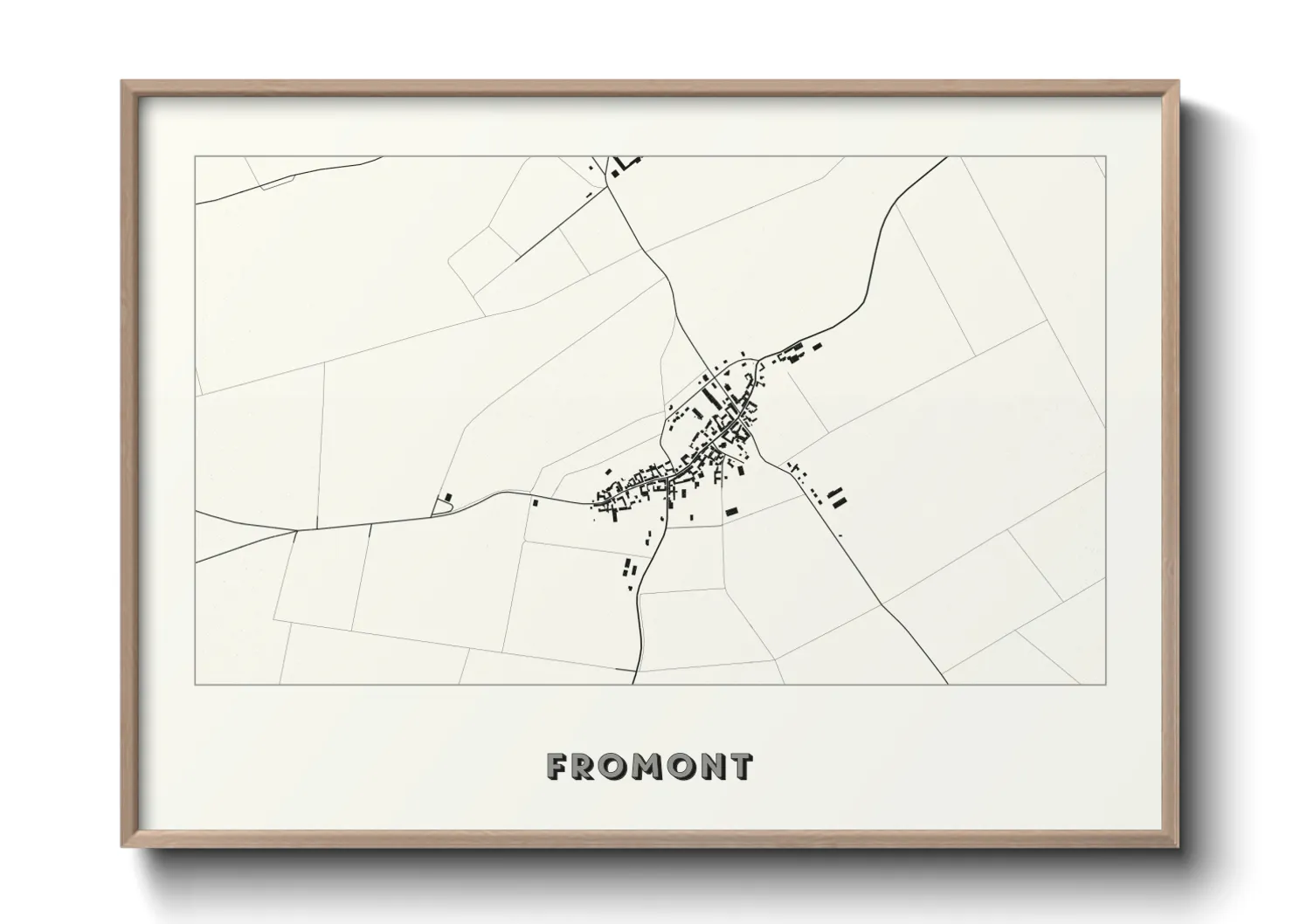 Une affiche de carte sur Fromont