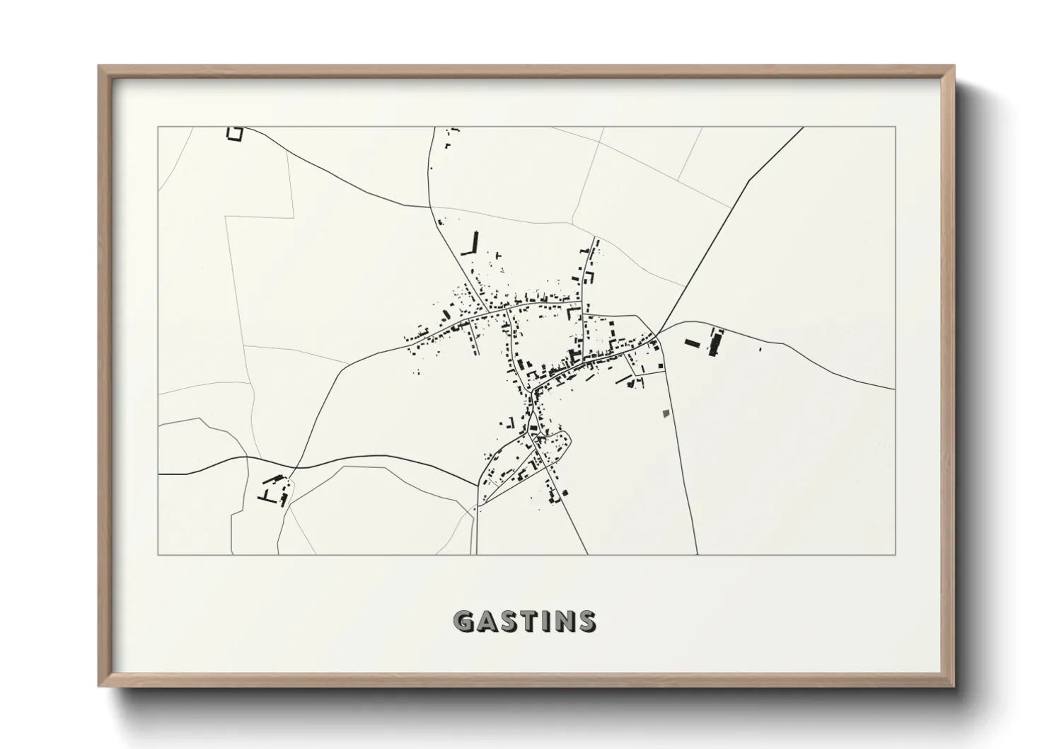 Une affiche de carte sur Gastins