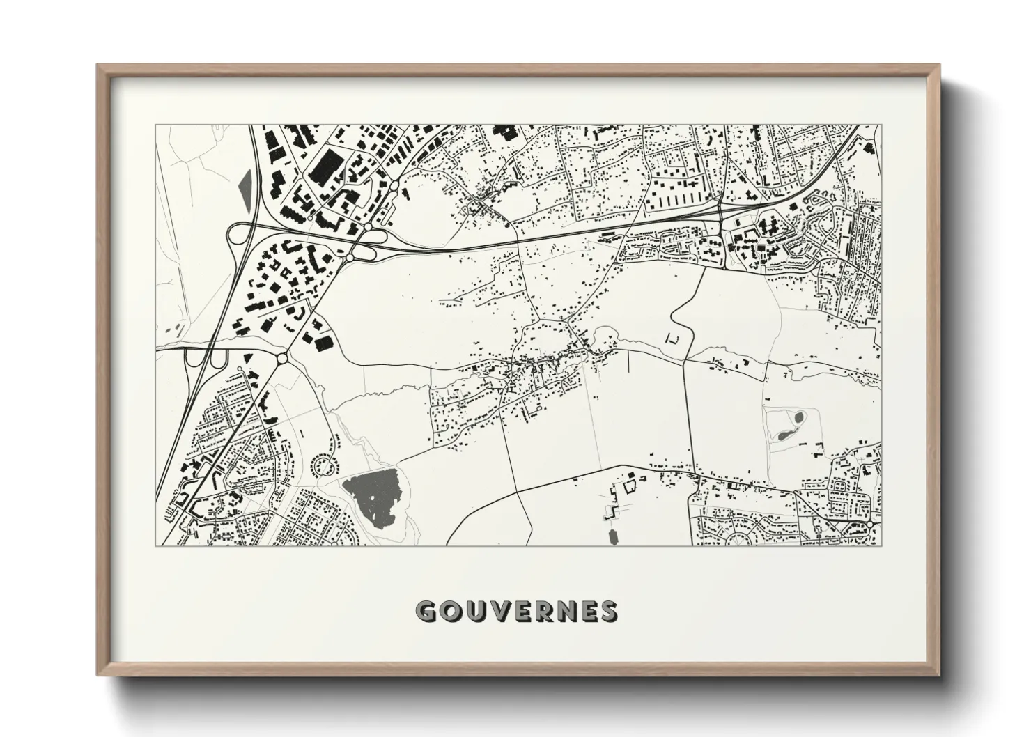 Une affiche de carte sur Gouvernes