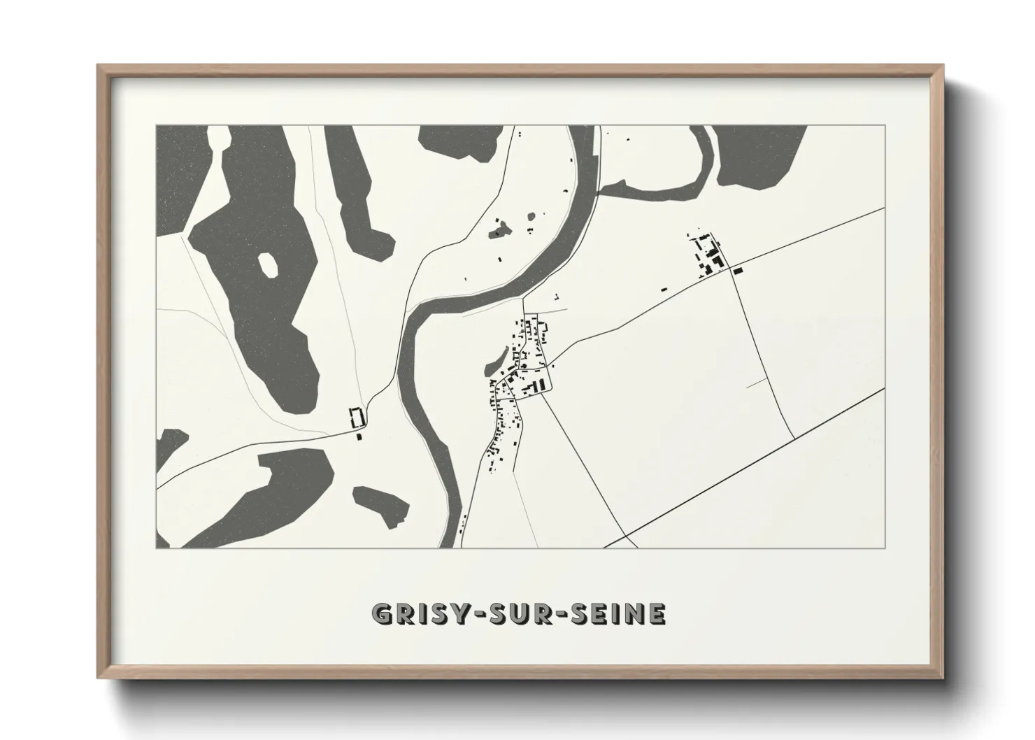 Une affiche de carte sur Grisy-sur-Seine