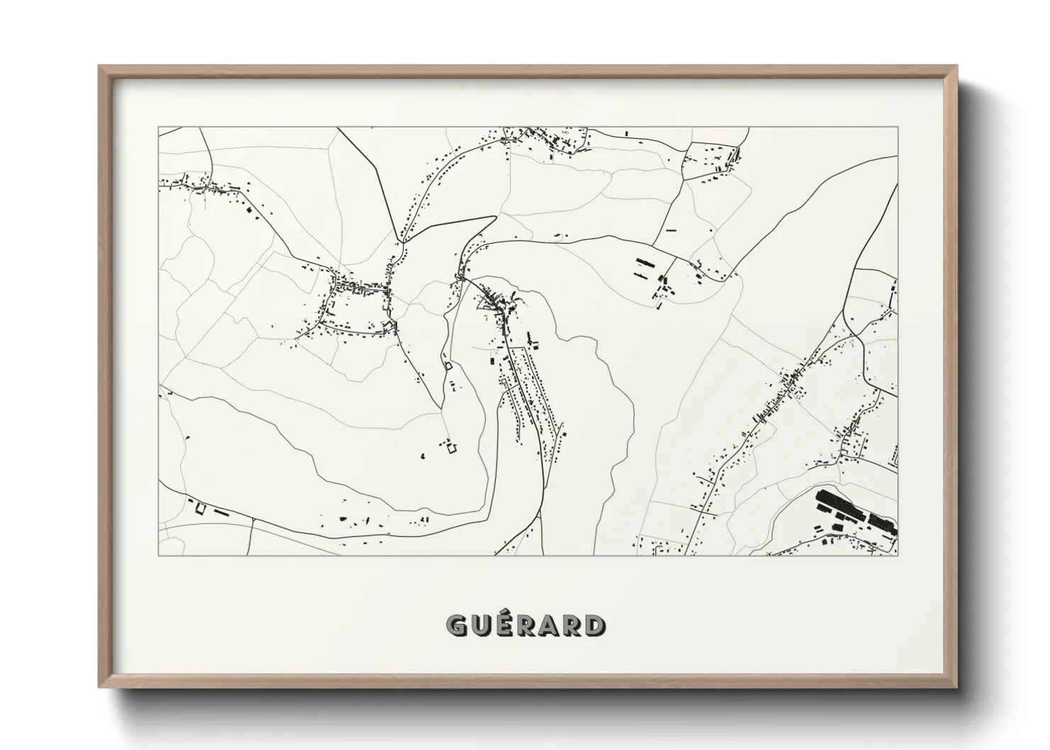 Une affiche de carte sur Guérard