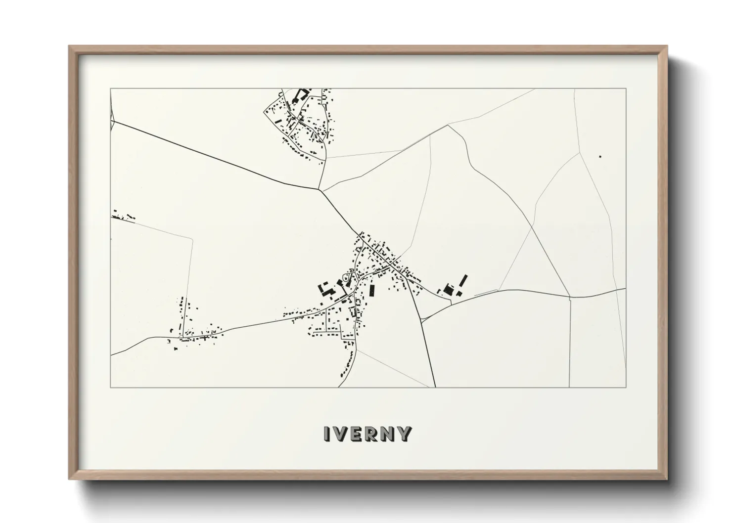 Une affiche de carte sur Iverny