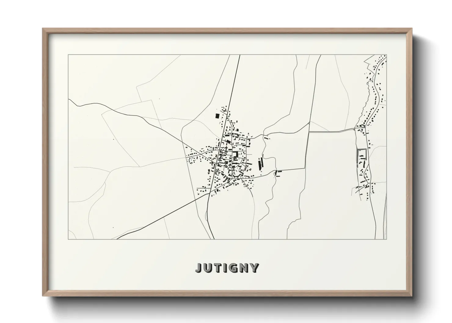 Une affiche de carte sur Jutigny
