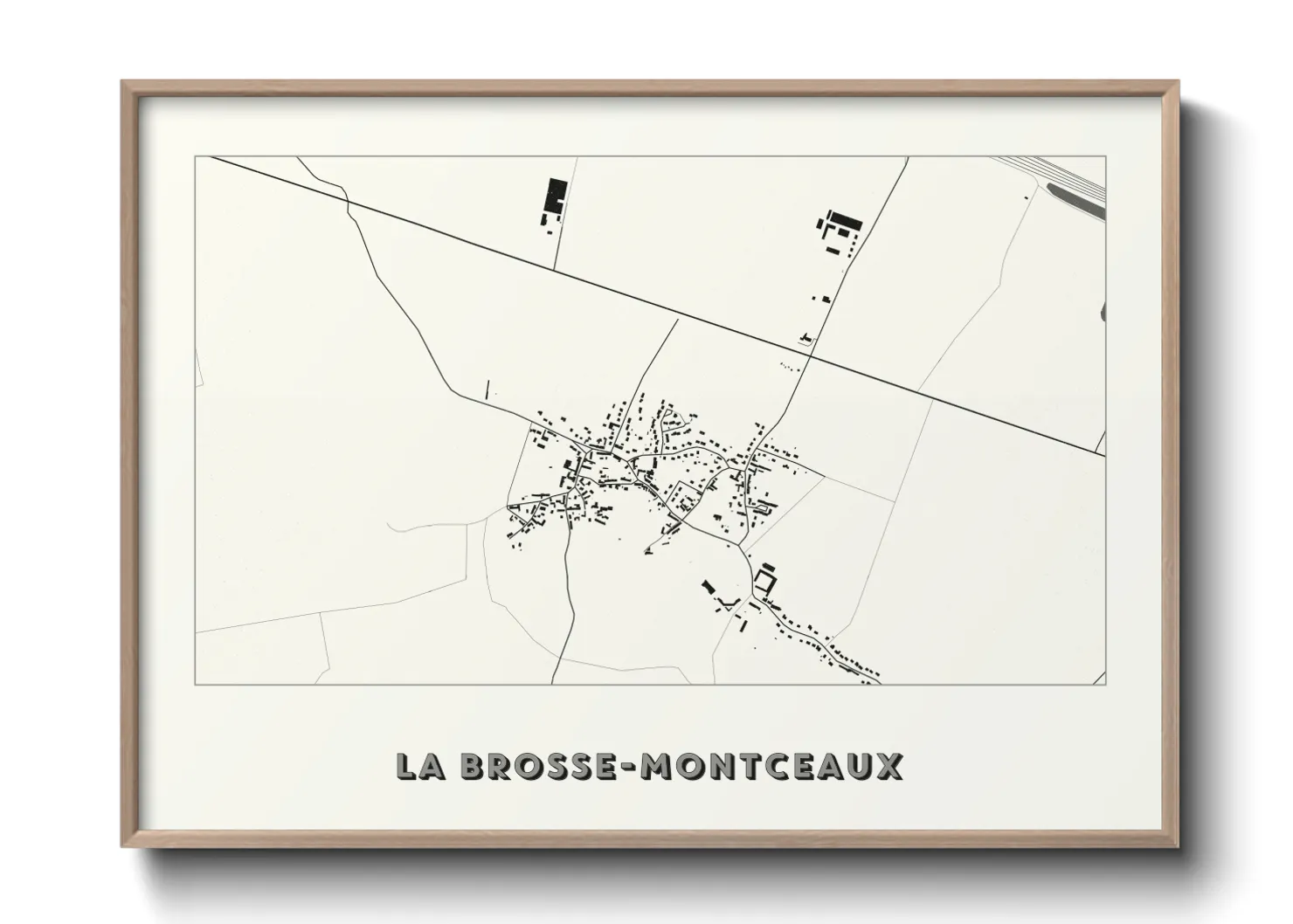 Une affiche de carte sur La Brosse-Montceaux