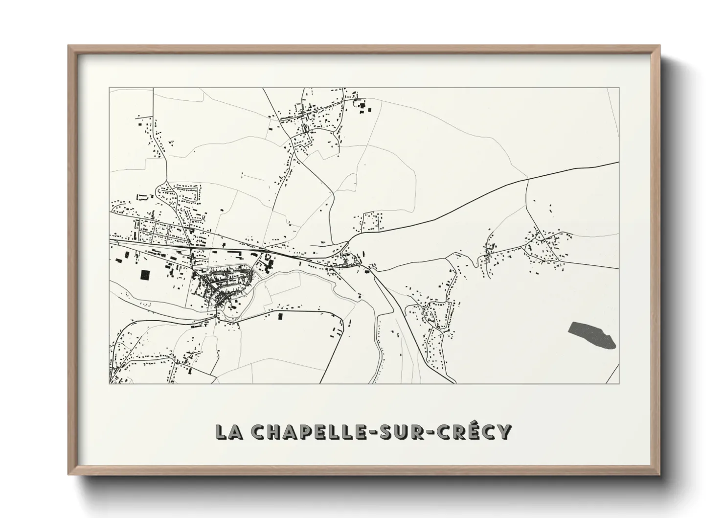 Une affiche de carte sur La Chapelle-sur-Crécy