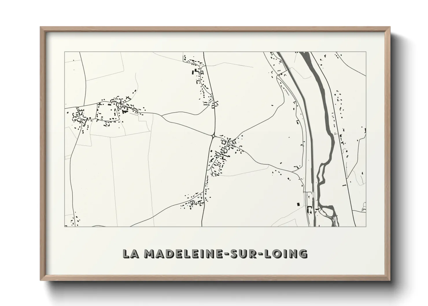 Une affiche de carte sur La Madeleine-sur-Loing