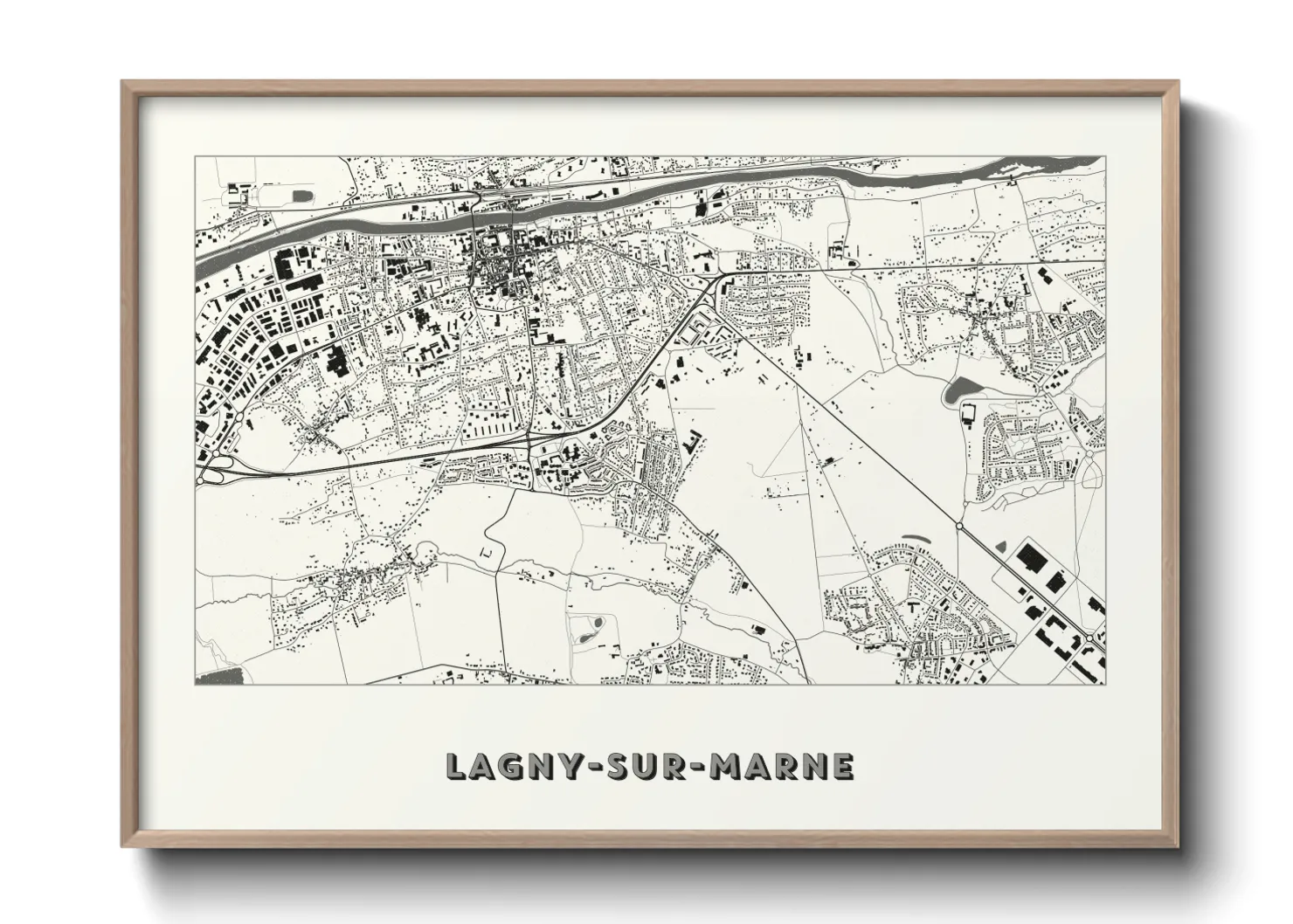 Une affiche de carte sur Lagny-sur-Marne