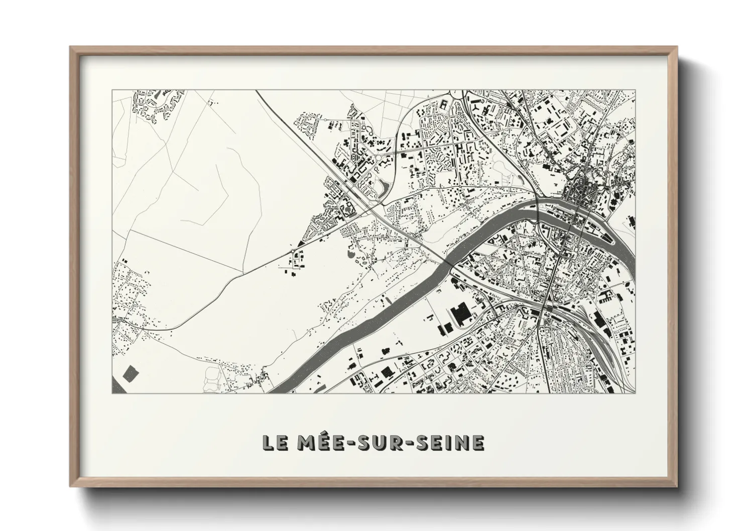 Une affiche de carte sur Le Mée-sur-Seine