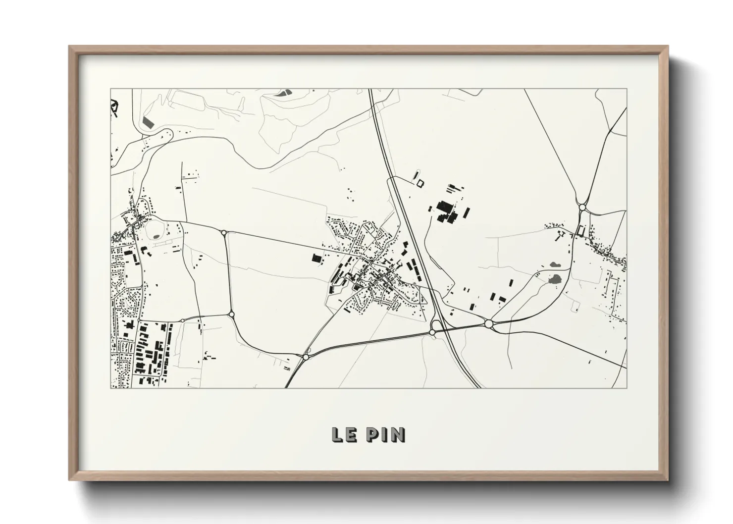 Une affiche de carte sur Le Pin