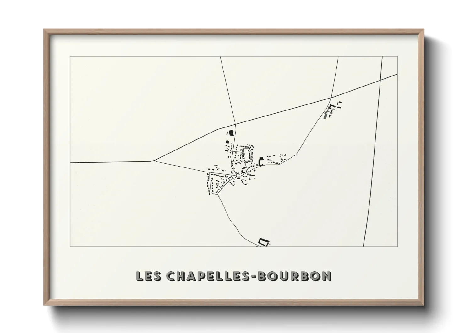 Une affiche de carte sur Les Chapelles-Bourbon