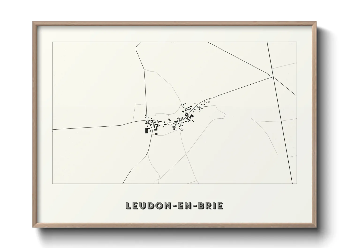 Une affiche de carte sur Leudon-en-Brie