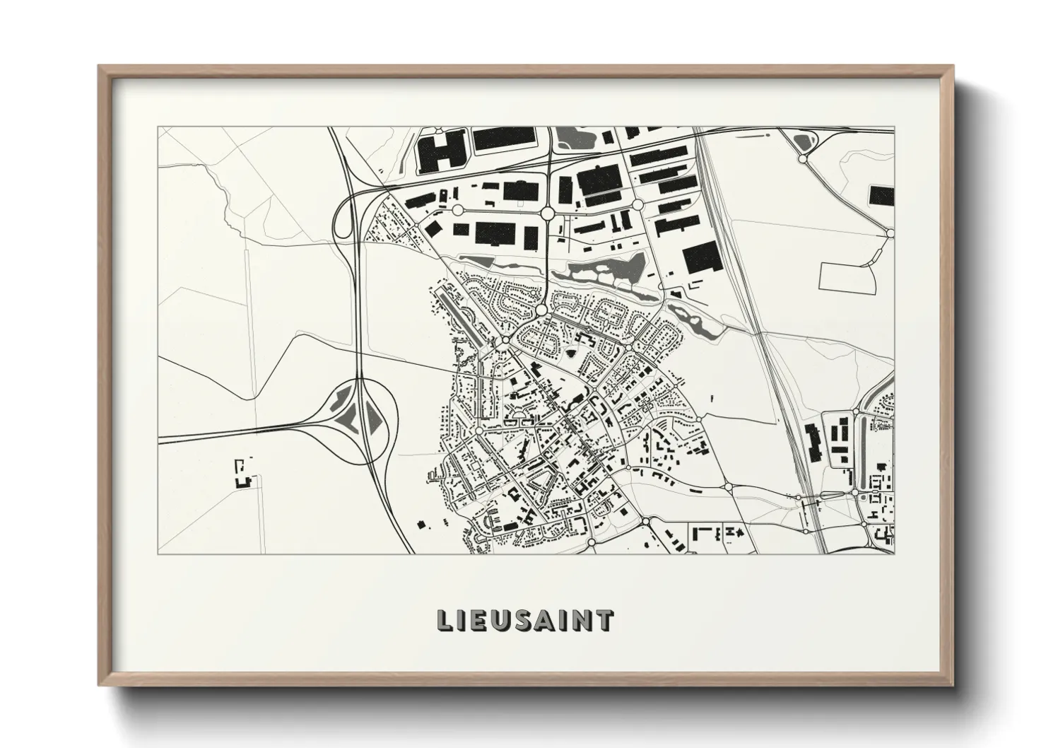 Une affiche de carte sur Lieusaint